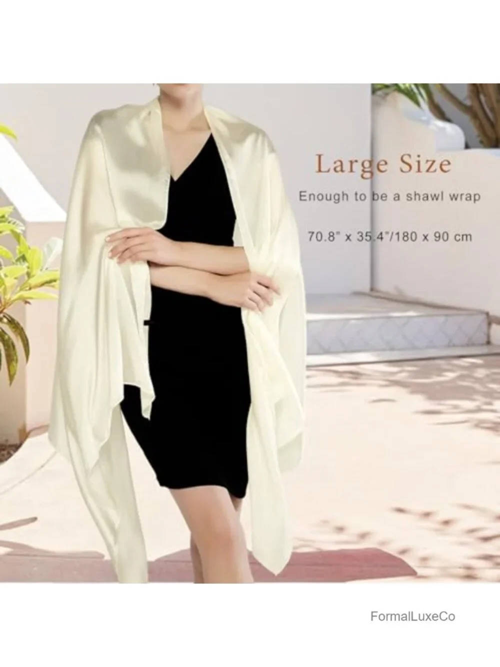 Silky Chiffon Pashmina Shawl Wrap for Evening Dress Wedding Scarf